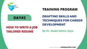 How write a professional Resume for job | Drafting Skills and Techniques for Career Development Day2