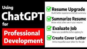 How ChatGPT can improve your career & professional prospects and land a new job?