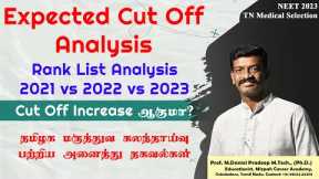 Expected Cut Off Analysis - Rank List Analysis 2021, 2022, 2023 - NEET 2023 Expected Cut Off in TN