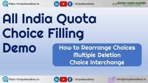 MCC Choice Filling Demo Video 2023 - How to Rearrange Choices, Multiple Deletion, Choice Interchange