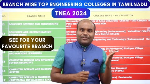 TNEA 2024 |🪀TOP Engineering COLLEGES for EACH & EVERY BRANCH | ALL 52 Branches | DETAILED Analysis