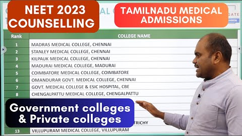 NEET Counselling 2023 | TamilNadu Medical Admissions | Know the Entire Process & Colleges