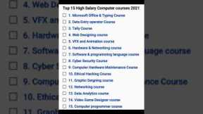 Top 15 High Salary computer courses | 2021