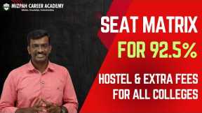 Seat Matrix Released - Tamil Nadu Medical Counselling - Hostel and Other Fees Details -Official Data
