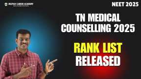 TN Rank List Released - Latest Update from TN Medical Selection 2025