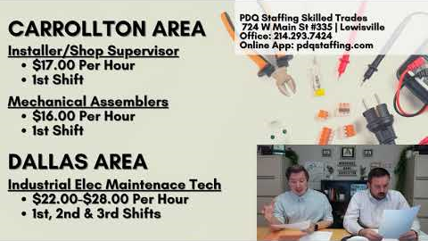 PDQ Staffing Skilled Trades Lewisville - Dallas Jobs