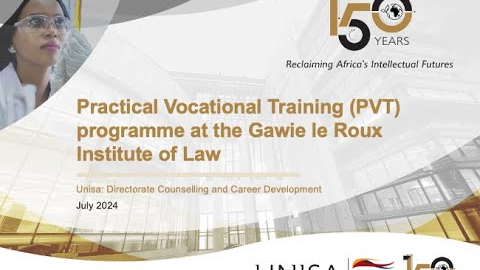 Career Talk: Practical Vocational Training (PVT) programme at the Gawie le Roux Institute of Law