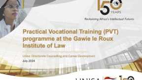 Career Talk: Practical Vocational Training (PVT) programme at the Gawie le Roux Institute of Law