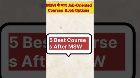 5 Best Professional Courses and Career options after MSW#ugcnet #job #careerguidance