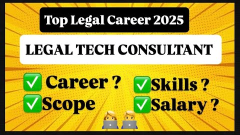 TOP CAREER OPTION IN LAW IN 2025: LEGAL TECH CONSULTANT | A NEW CAREER PATH FOR LAW GRADUATES #law