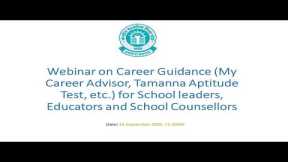 Webinar on Career Guidance for School leaders, Educators and School Counsellors